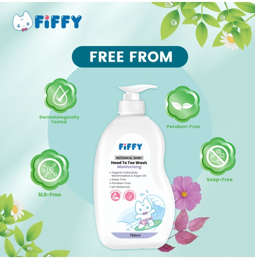 SHOP ALL - FIFFY BOTANICAL BABY HEAD TO TOE WASH (MOISTURIZING) 750ML