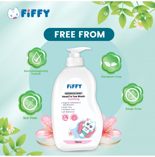 SHOP ALL - FIFFY BOTANICAL BABY HEAD TO TOE WASH (SOOTHING) 750ML