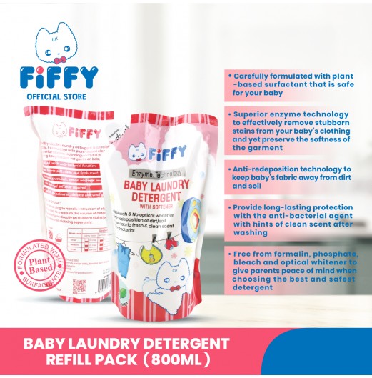 Laundry Detergents - FIFFY BABY ENZYME LAUNDRY DETERGENT REFILL PACK 800ml