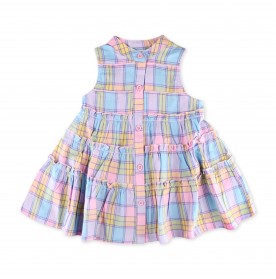 FIFFY COLOURFUL PLAID DRESS