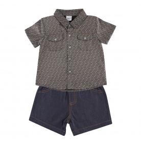FIFFY BAJU BAYI BEACH BREEZE SHORT SLEEVE BOY SHIRT SUIT (2623515)