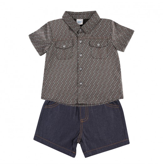 FIFFY BEACH BREEZE SHORT SLEEVE BOY SHIRT SUIT