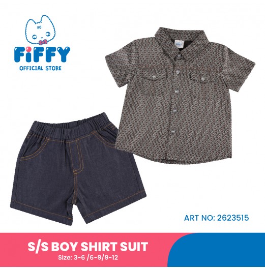 FIFFY BAJU BAYI BEACH BREEZE SHORT SLEEVE BOY SHIRT SUIT (2623515)