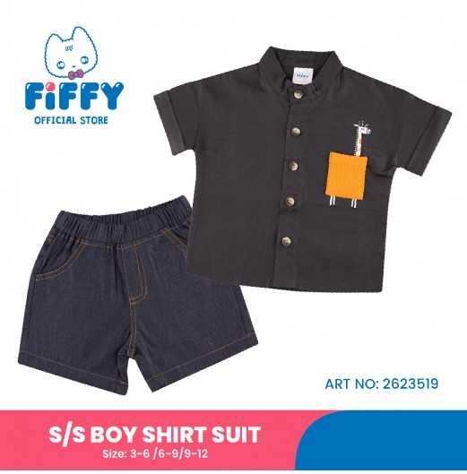 FIFFY GIRAFFE SHORT SLEEVE BOY SHIRT SUIT