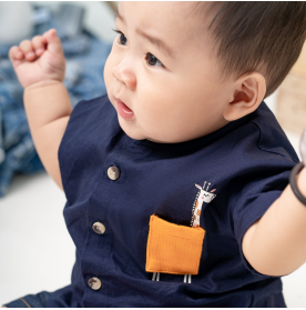 FIFFY GIRAFFE SHORT SLEEVE BOY SHIRT SUIT