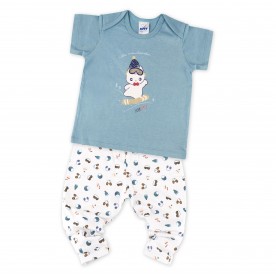 FIFFY SKIING STYLE SHORT SLEEVE VEST+ LONG PANT BOY SUIT