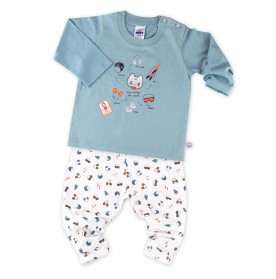 FIFFY SKIING DREAM LONG SLEEVE VEST+ LONG PANT BOY SUIT
