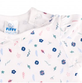 FIFFY BLOWING FLOWER SHORT SLEEVE + LONG PANT GIRL SUIT