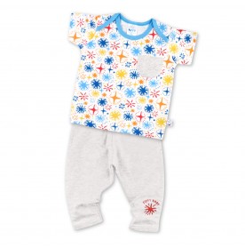 FIFFY FIREWORK SHORT SLEEVE + LONG PANT BOY SUIT