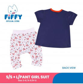FIFFY BEST FRIENDS SHORT SLEEVE VEST+ LONG PANT SUIT GIRL SUIT