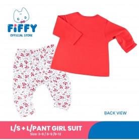FIFFY PINKY RABBIT LONG SLEEVE VEST+ LONG PANT GIRL SUIT