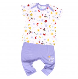 FIFFY HAPPY UNIVERSE SHORT SLEEVE + LONG PANT BOY SUIT