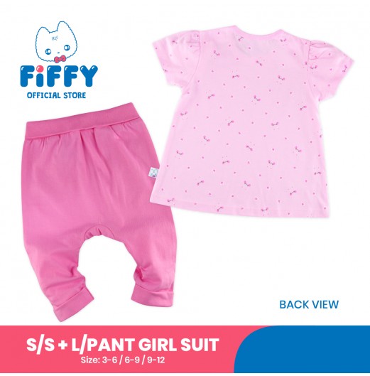 FIFFY MY LITTLE SUNCHINE SHORT SLEEVE VEST+ LONG PANT GIRL SUIT