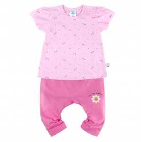 FIFFY MY LITTLE SUNSHINE SHORT SLEEVE VEST+ LONG PANT GIRL SUIT