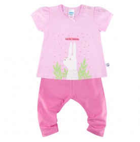 FIFFY HELLO SPRING SHORT SLEEVE VEST+ LONG PANT GIRL SUIT