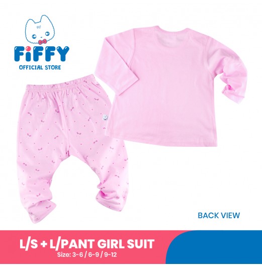 FIFFY SUNSHINE WITH BUNNY LONG SLEEVE VEST+ LONG PANT GIRL SUIT