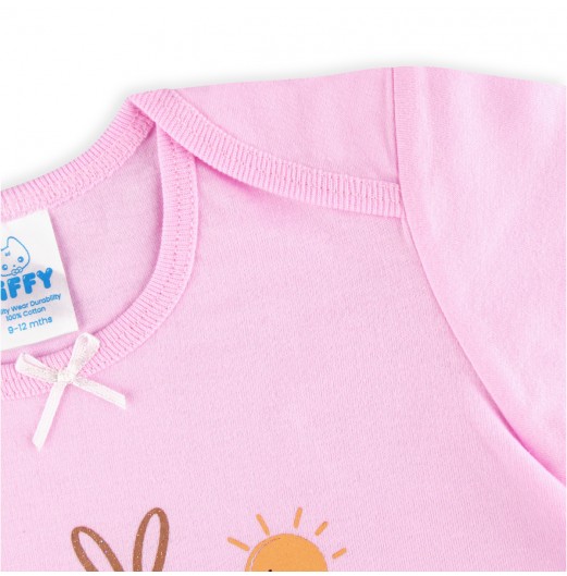 FIFFY SUNSHINE WITH BUNNY LONG SLEEVE VEST+ LONG PANT GIRL SUIT