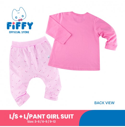 FIFFY LOVE IS IN THE AIR LONG SLEEVE VEST+ LONG PANT GIRL SUIT