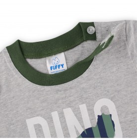 FIFFY WILDLIFE DINOSAUR SHORT SLEEVE VEST+ LONG PANT BOY SUIT