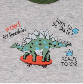FIFFY SKATING STEGOSAURUS LONG SLEEVE VEST+ LONG PANT BOY SUIT