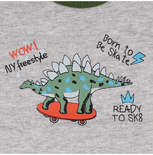 FIFFY SKATING STEGOSAURUS LONG SLEEVE VEST+ LONG PANT BOY SUIT