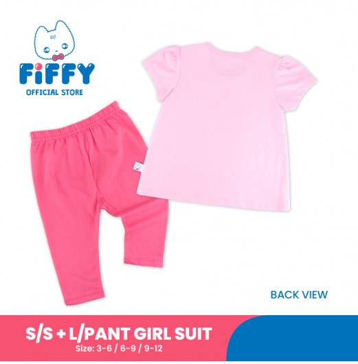 FIFFY LITTLE PRINCESS SHORT SLEEVE + LONG PANT GIRL SUIT