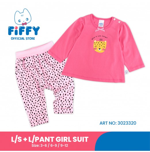 FIFFY WILD IN THE JUNGLE LONG SLEEVE + LONG PANT GIRL SUIT