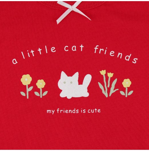 FIFFY A LITTLE CAT FRIEND BAJU BAYI SHORT SLEEVE + LONG PANT GIRL SUIT (3023326)