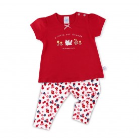 FIFFY A LITTLE CAT FRIEND BAJU BAYI SHORT SLEEVE + LONG PANT GIRL SUIT (3023326)