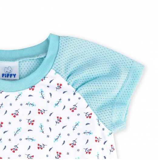 FIFFY GRACEFUL FLOWER BLOUSE SUIT