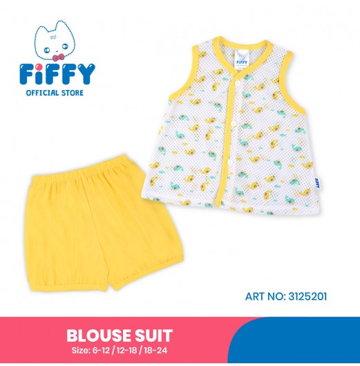 FIFFY BAJU BAYI WIGGLY WHALES BLOUSE SUIT (3125201)