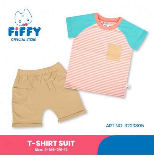 FIFFY SUNRISE STRIPE T-SHIRT SUIT