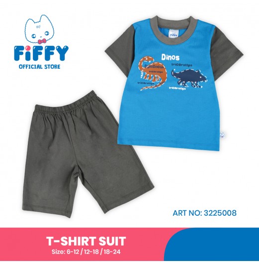 FIFFY BAJU BAYI TRICERATOPS T-SHIRT SUIT (3225008)