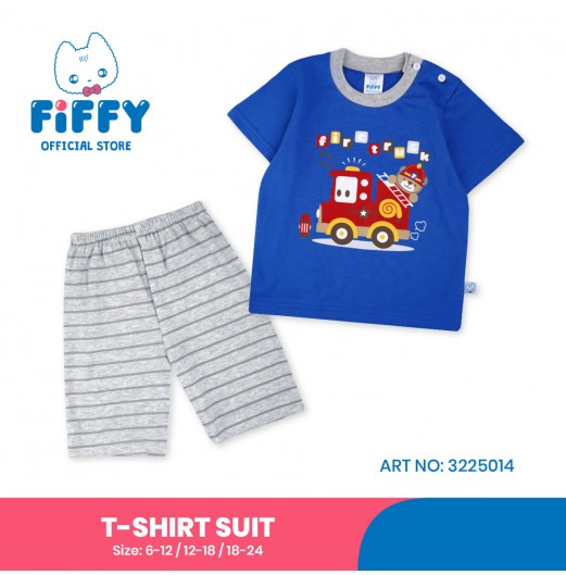 FIFFY FIRETRUCK BAJU BAYI T-SHIRT SUIT (3225014)