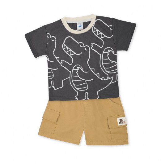 FIFFY BAJU BAYI DINO DANCE T-SHIRT SUIT (3225815)