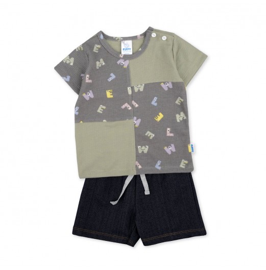 FIFFY PATCHWORK BAJU BAYI T-SHIRT SUIT (3225818)