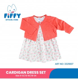 FIFFY APPLE CHERRY CARDIGAN DRESS SET