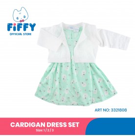 FIFFY BUNNY RABBIT CARDIGAN DRESS SET