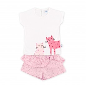 FIFFY PINKY DOTS BLOUSE SUIT