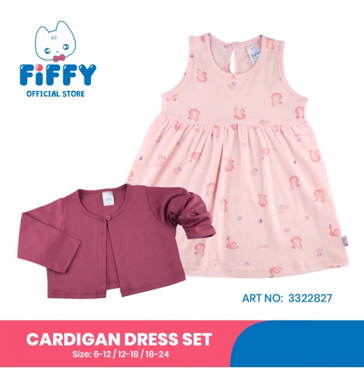 FIFFY SWAN CROWN CARDIGAN DRESS SET