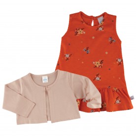 FIFFY FLOWER GIFT CARDIGAN DRESS SET