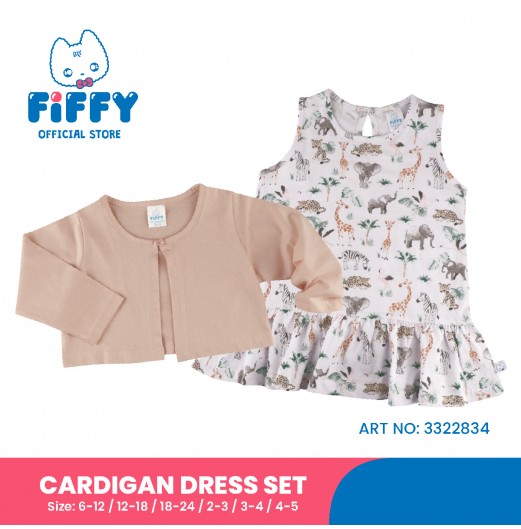 FIFFY ANIMAL CROSSING CARDIGAN DRESS SET