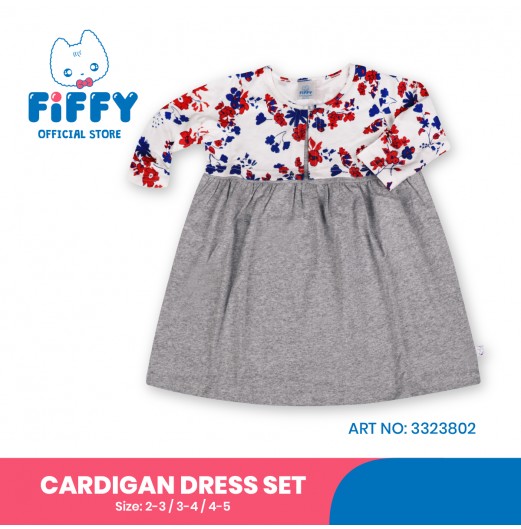 FIFFY RUBY FLOWER CARDIGAN DRESS