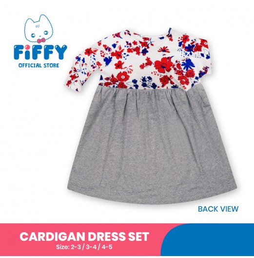 FIFFY RUBY FLOWER CARDIGAN DRESS