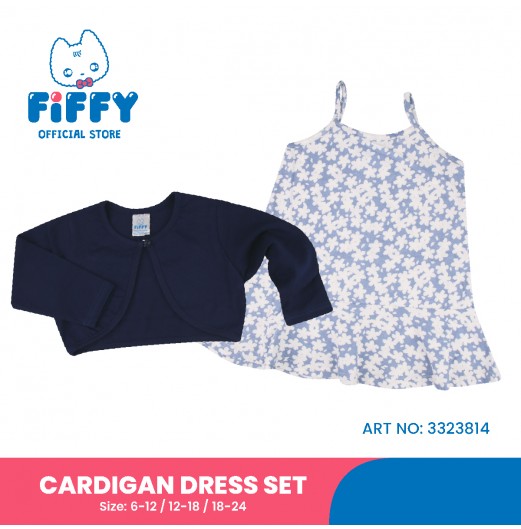 FIFFY BEAUTY DOTS CARDIGAN DRESS SET