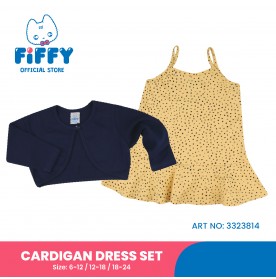 FIFFY BEAUTY DOTS CARDIGAN DRESS SET
