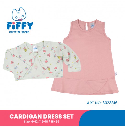 FIFFY CUTIE STYLE CARDIGAN DRESS SET