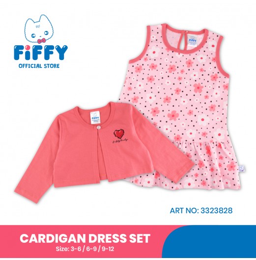 FIFFY HEARTFELT CARDIGAN DRESS SET