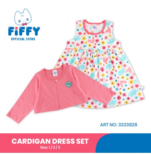 FIFFY SPRING WHIMSY CARDIGAN DRESS SET