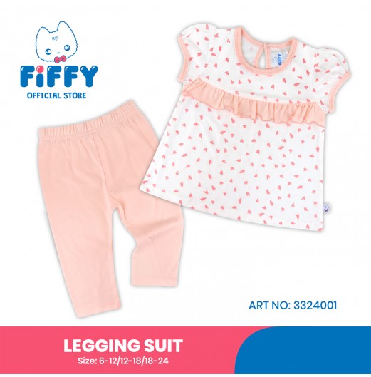FIFFY  PINK LOVE LEGGING SUIT